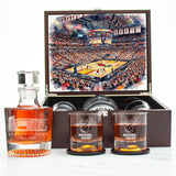 Miami Heat Decanter Set - Artistic Basketball Arena Rendering with Luxury Wood Box