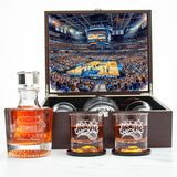 Orlando Magic Decanter Set - Artistic Basketball Arena Rendering with Luxury Wood Box
