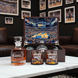Orlando Magic Decanter Set - Artistic Basketball Arena Rendering with Luxury Wood Box