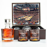 Portland Trail Blazers Decanter Set - Artistic Basketball Arena Rendering with Luxury Wood Box