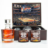 Washington Wizards Decanter Set - Artistic Basketball Arena Rendering with Luxury Wood Box