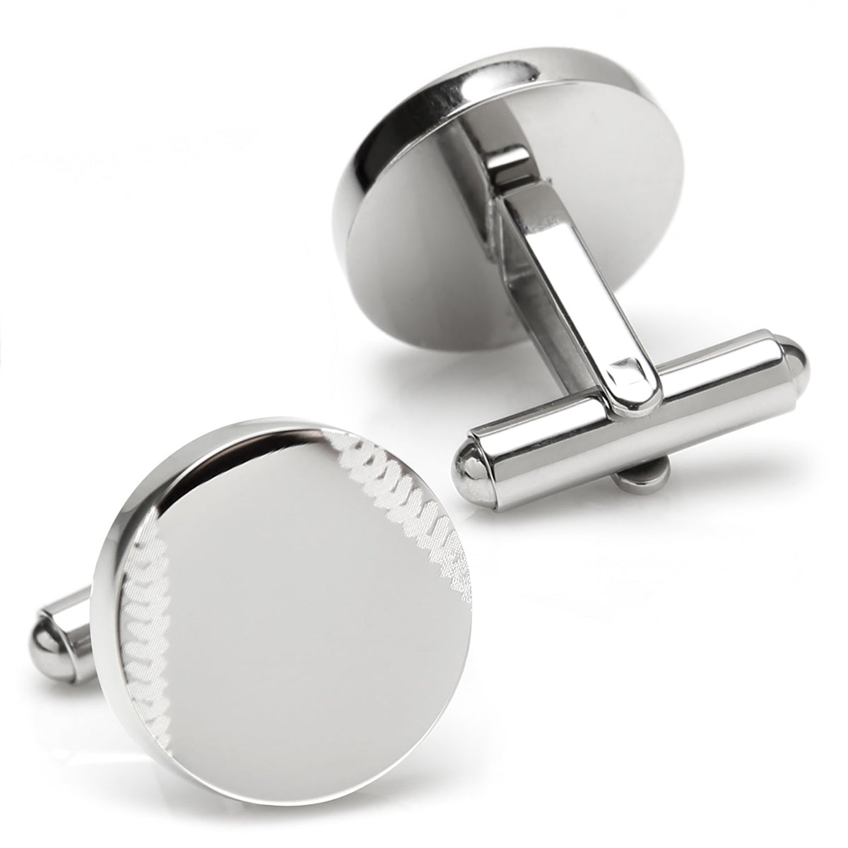 Personalized Baseball Cufflinks – Engravable Stainless Steel Baseball Cuff Links