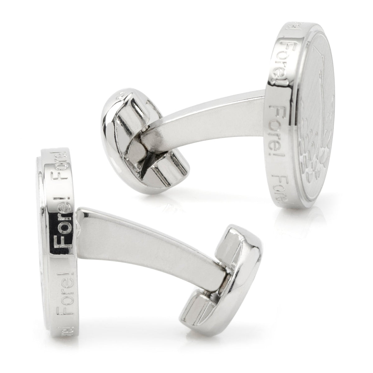 Golf Fore Silver Cufflinks for Men – Golfer Dress Shirt Accessories