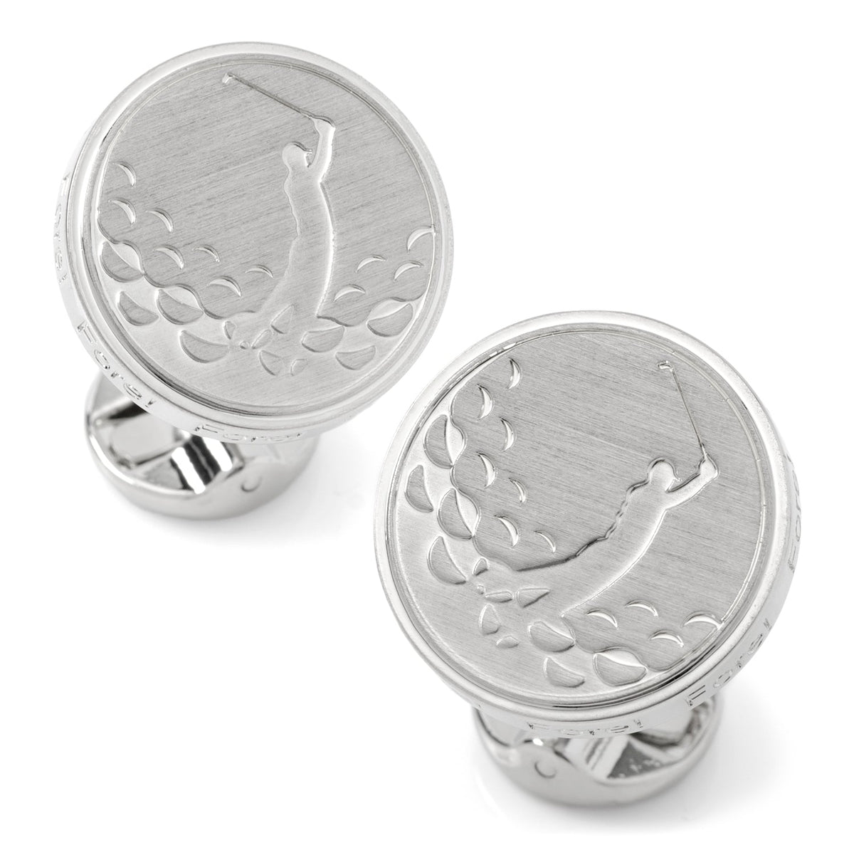 Golf Fore Silver Cufflinks for Men – Golfer Dress Shirt Accessories