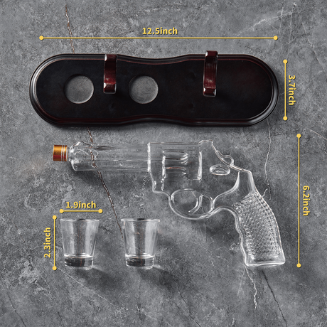 Gun Whiskey Decanter Set with Shot Glass