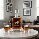 Buffalo Bills Decanter Gift Set - Football Fanatic Gift Ideas - Crown Classic Personalized Whiskey Decanter Set
