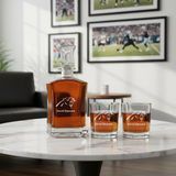 Carolina Panthers Decanter Gift Set - Football Fanatic Gift Ideas - Crown Classic Personalized Whiskey Decanter Set