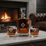 Personalized LV Louis Vuitton Diamond - Custom Decanter Set - Personalized Crown Decanter Set with Whiskey Glasses