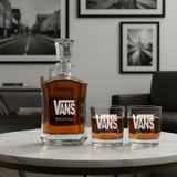 Personalized Vans - Custom Decanter Set - Personalized Crown Decanter Set with Whiskey Glasses