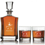 Personalized Johnny Walker - Custom Decanter Set - Personalized Crown Decanter Set with Whiskey Glasses