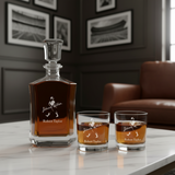 Personalized Johnny Walker - Custom Decanter Set - Personalized Crown Decanter Set with Whiskey Glasses