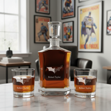 Batman Joker Symbol Custom Crown Decanter Set - Gifts For Him - Personalized Liquor Decanter Set