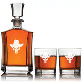 Cowboy Punisher Custom Crown Decanter Set - Gifts For Him - Personalized Liquor Decanter Set