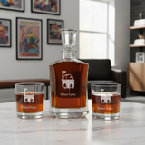 Boba Fett Blood Dripping Custom Crown Decanter Set - Gifts For Him - Personalized Liquor Decanter Set