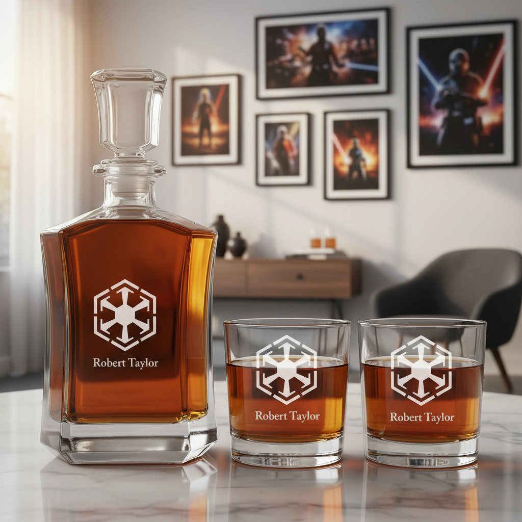 Sith Empire Custom Crown Decanter Set - Gifts For Him - Personalized Liquor Decanter Set