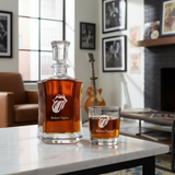 Tongue Sticking Out - Custom Decanter Set - Personalized Crown Decanter Set with Whiskey Glasses
