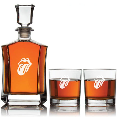 Tongue Sticking Out - Custom Decanter Set - Personalized Crown Decanter Set with Whiskey Glasses