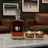 Personalized Hockey San Jose Sharks Logo - Custom Crown Decanter Set - Hockey Fanatic Gift Ideas