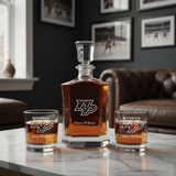 Personalized Hockey Nashville Predators Letter Emblem - Custom Crown Decanter Set - Hockey Fanatic Gift Ideas