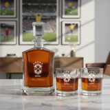 Engraved Brazilian Football Confederation - Personalized Crown Decanter Set with Whiskey Glasses