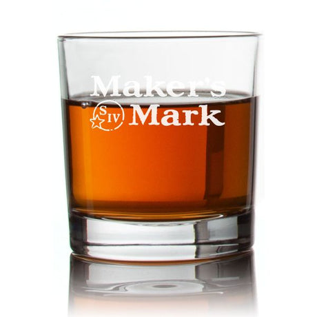 Engraved Maker's Mark Rocks Glass - Personalized Whiskey Glasses - Man Cave Gift Ideas - Gifts For Him - 2pcs