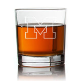 Engraved Michigan Wolverines Rocks Glass - Personalized Whiskey Glasses - Man Cave Gift Ideas - Gifts For Him - 2pcs