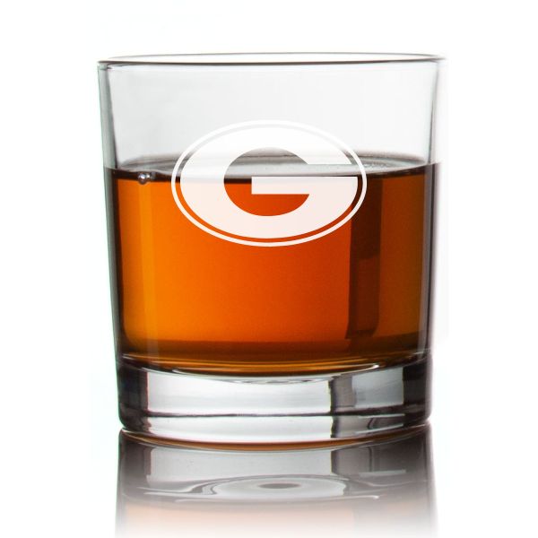 Engraved University of Georgia Logo Rocks Glass - Personalized Whiskey Glasses - Man Cave Gift Ideas - Gifts For Him - 2pcs