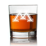 Engraved Minnesota Golden Gophers Rocks Glass - Personalized Whiskey Glasses - Man Cave Gift Ideas - Gifts For Him - 2pcs