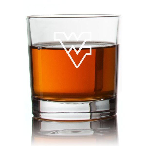 Engraved West Virginia Mountaineers Rocks Glass - Personalized Whiskey Glasses - Man Cave Gift Ideas - Gifts For Him - 2pcs