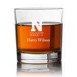 Engraved Navy Athletics Rocks Glass - Personalized Whiskey Glasses - Man Cave Gift Ideas - Gifts For Him - 2pcs