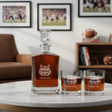 Engraved Arizona Wildcats - Personalized Crown Classic Decanter Set Whiskey Glasses