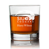 Engraved SIUE Cougars Rocks Glass - Personalized Whiskey Glasses - Man Cave Gift Ideas - Gifts For Him - 2pcs