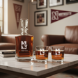 Engraved Northwestern University - Personalized Crown Classic Decanter Set Whiskey Glasses