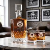 Personalized Cleveland Browns Round Seal Football Decanter Set - Football Fanatic Gift Ideas - Excalibur Personalized Whiskey Decanter Set