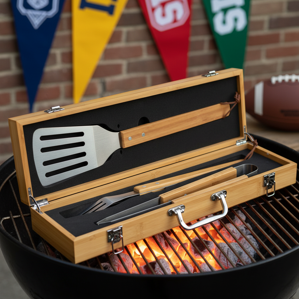 Personalized Portland State Football BBQ Set - Football Fanatic Gift Ideas - Personalized BBQ Set