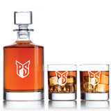 Personalized Portland State Football Decanter Set - Football Fanatic Gift Ideas - Bellagio Personalized Whiskey Decanter Set