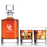 Personalized California Riverside Highlanders University Decanter Set - Football Fanatic Gift Ideas - Bellagio Personalized Whiskey Decanter