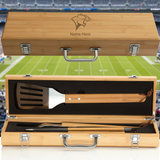 Personalized Chicago State Cougars Logo BBQ - Football Fanatic Gift Ideas - Personalized Bamboo BBQ Set