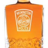 Custom Engraved Police Badges  - Personalized Excalibur Decanter Set - Wilmington Police Patch