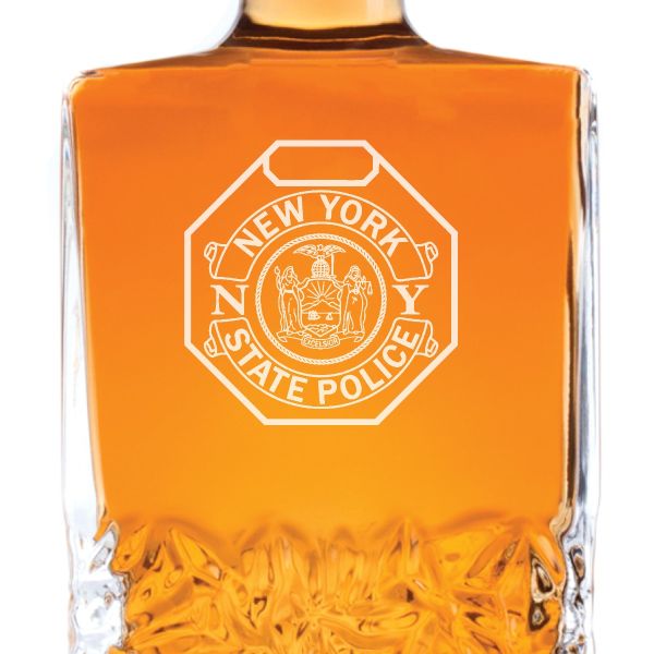 Custom Engraved Police Badges  - Personalized Excalibur Decanter Set - New York State Police Badge