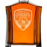 Custom Engraved Police Badges  - Custom Crown Decanter Set - County of Suffolk NY Police Patch