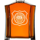 Custom Engraved Police Badges  - Custom Crown Decanter Set - City of Bayonne NJ Patch