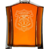 Custom Engraved Police Badges  - Custom Crown Decanter Set - Hartford Ct Police Badge
