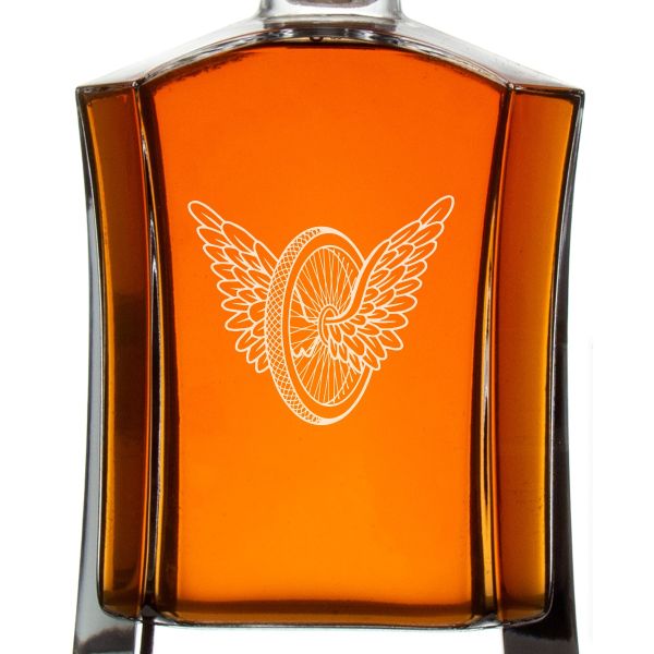 Custom Engraved Police Badges  - Custom Crown Decanter Set - Winged Wheel