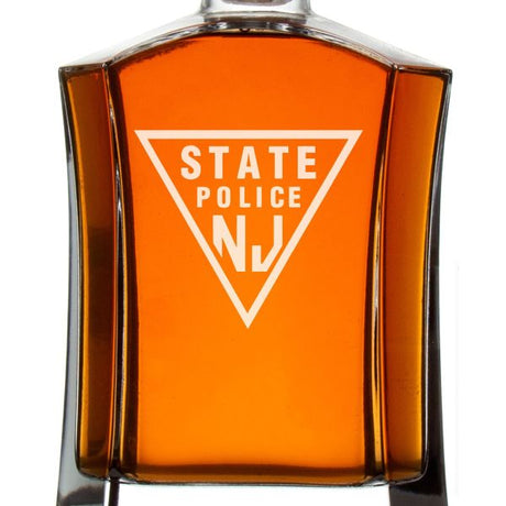 Custom Engraved Police Badges  - Custom Crown Decanter Set - New Jersey State Police Patch