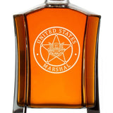 Custom Engraved Police Badges  - Custom Crown Decanter Set - United States Marshal Badge