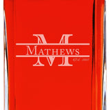 Custom Engraved Modern Font Style - Personalized Whiskey Decanter In Wood Gift Box
