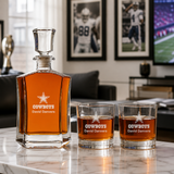 Dallas Cowboys Decanter Gift Set - Football Fanatic Gift Ideas - Crown Classic Personalized Whiskey Decanter Set