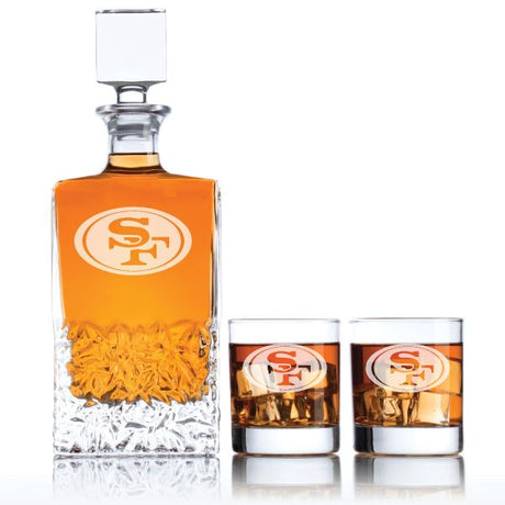Personalized San Francisco 49ers - Personalized Excalibur Decanter Set with Whiskey Glasses - Man Cave Gifts - Gifts for Him