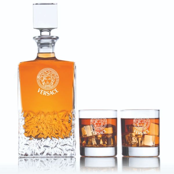 Personalized Versace - Personalized Excalibur Decanter Set with Whiskey Glasses - Fashion Collection Set